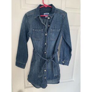girls denim dress old navy small 6 s blue jeans knee length Long Sleeve